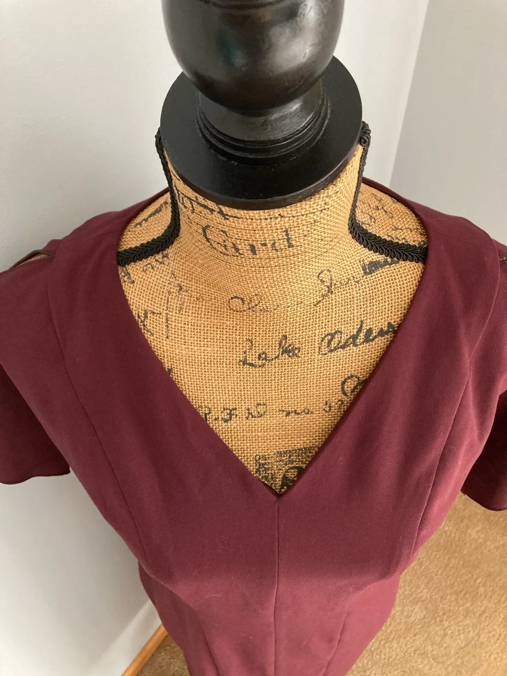 NWT Ann Taylor Wine V-Neck Midi Dress